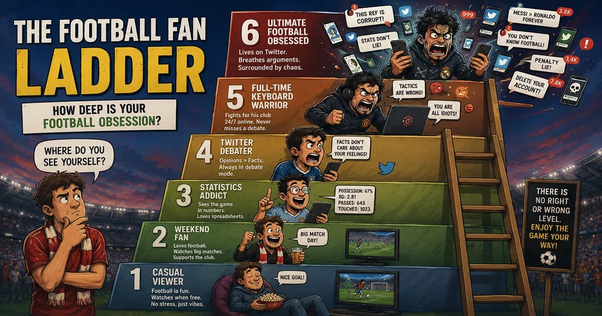 Different football fans arguing, celebrating and reacting during a heated football rivalry