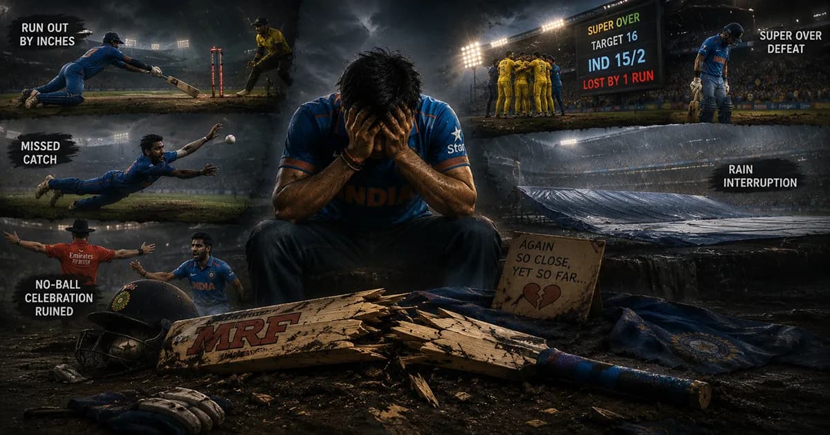 Heartbroken cricket fans reacting to a dramatic match ending